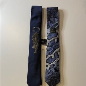 INC International Concepts Men’s Tie Bundle NWT 2 Pack‎ Blue Tiger Print Gift